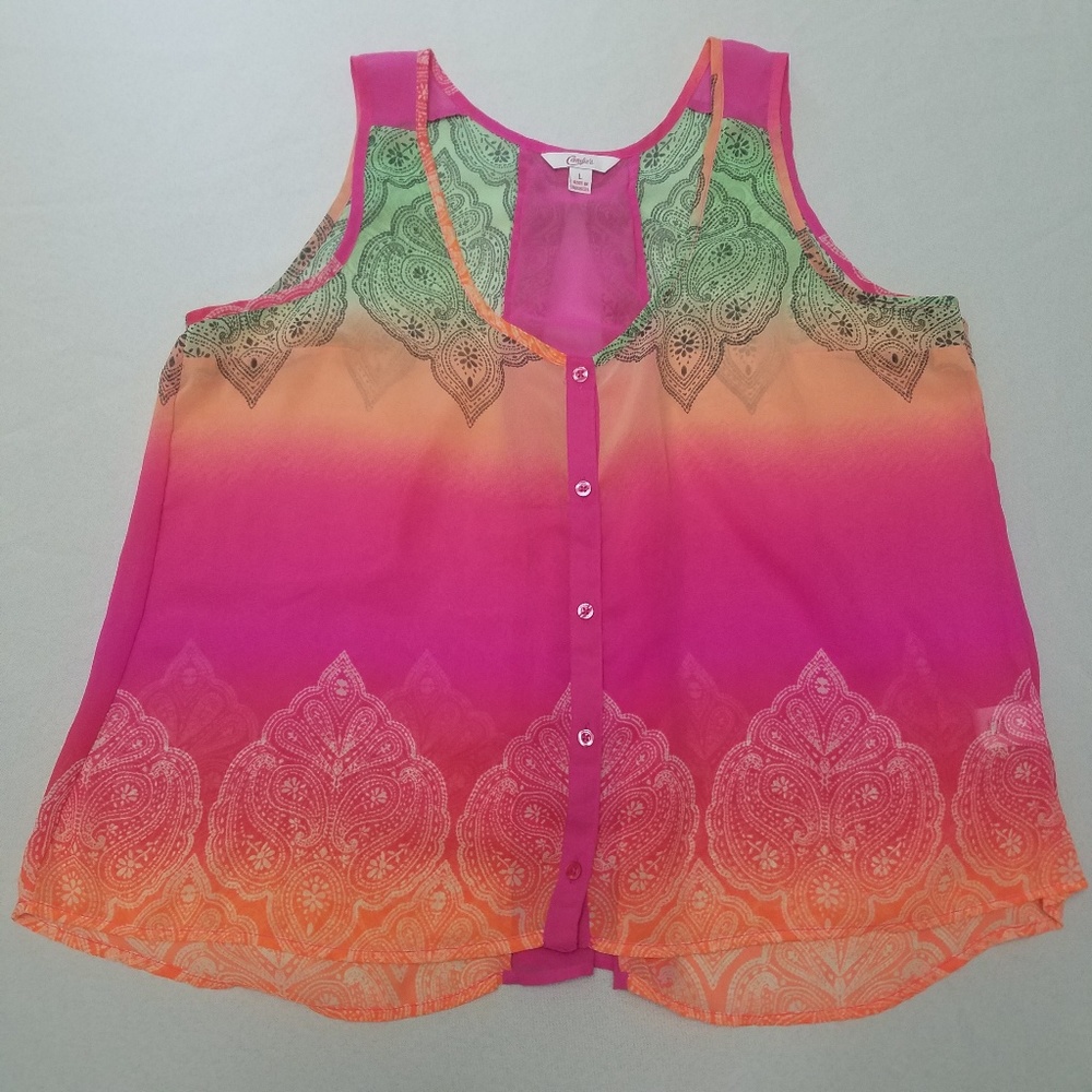 Candie's Rainbow Blouse Size L